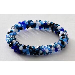 NwT Free People I Want Candy Hair Tie & Bracelet blue